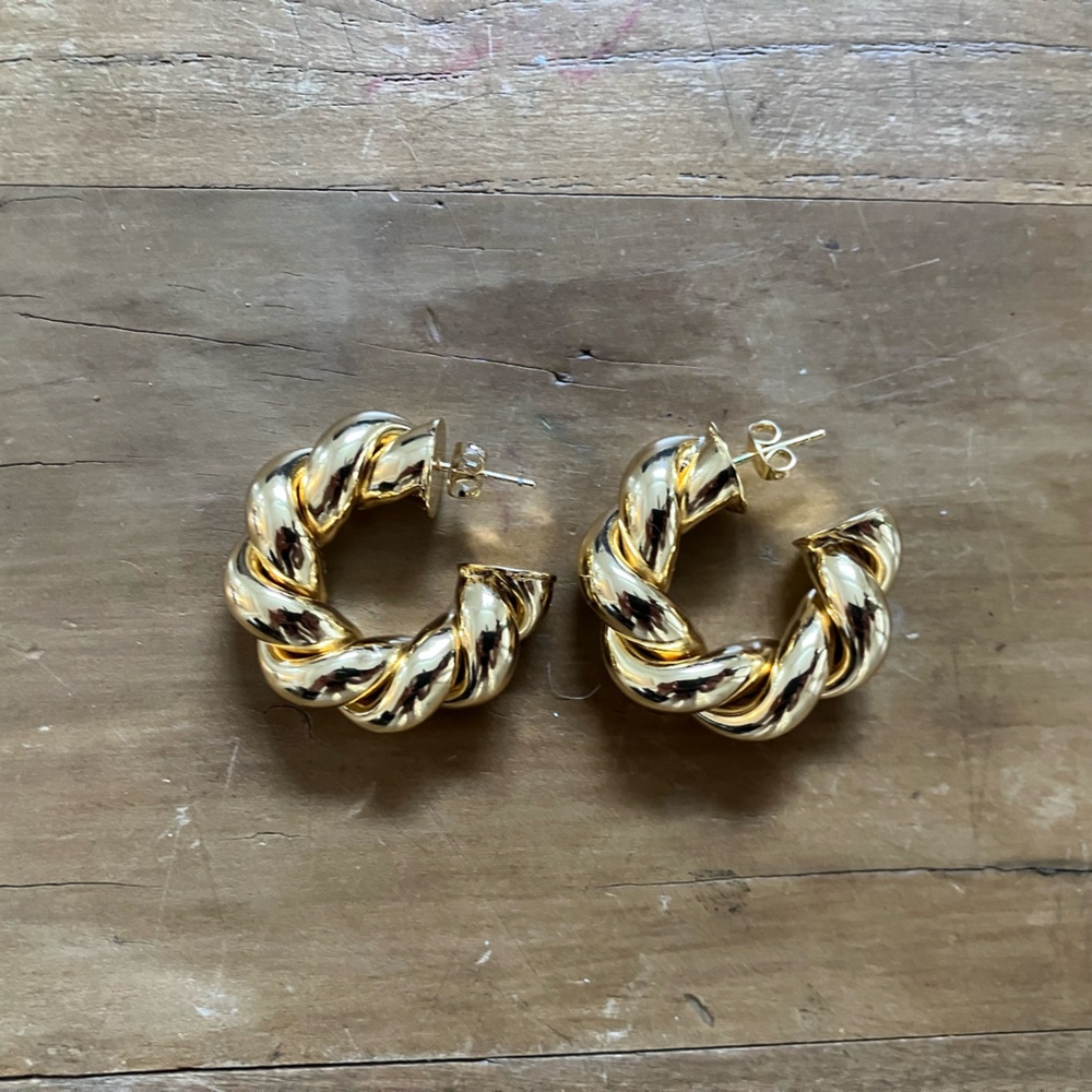 Gold Plated Twist/Cable Hoops
gorjana